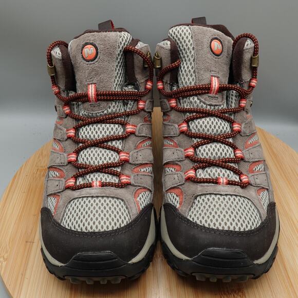 Merrell Boots Womens 9W Moab 2 Waterproof Bungee Cord Mid Hiking WJ06058W EUC - Picture 2 of 9